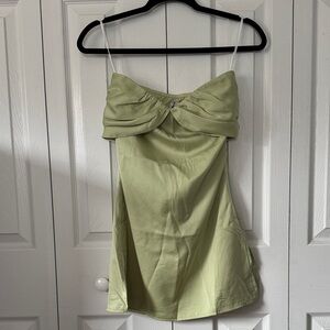 Princess Polly Elegant Light Green Strapless Mini Dress